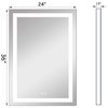 Vanity LED Lighted Backlit Wall Mounted Bathroom  Mirror, 24x36", 2 Buttons
