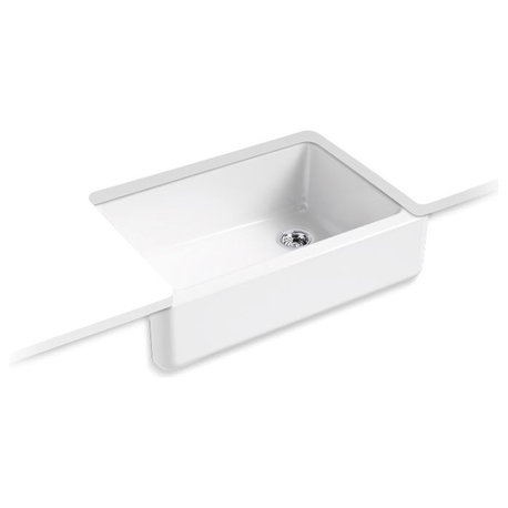 Kohler 32.68"x21.56"x9.63" Whitehaven Self-Trimming Under-Mount Single Bowl Sink, White