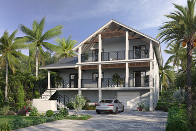 Example of a beach style exterior home design in Miami