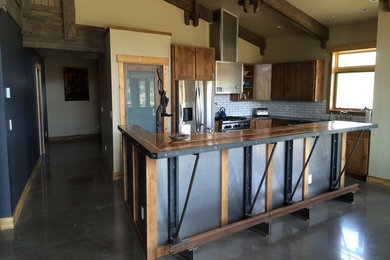 Mountain style home design photo in Albuquerque