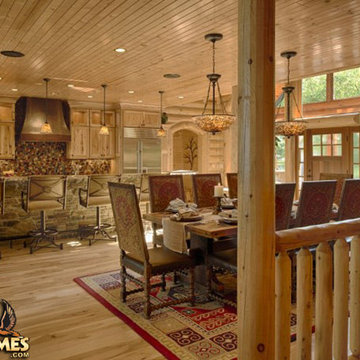 Rustic Kitchen and dinning room open concept