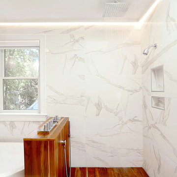 White and Wood Bathroom