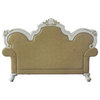 Picardy Loveseat With Pillows, Antique Pearl and Butterscotch PU