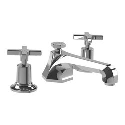 Lefroy Brooks Mackintosh (1930) Cross Handle Three Hole Basin Mixer With Pop-Up - Bathroom Sink Faucets