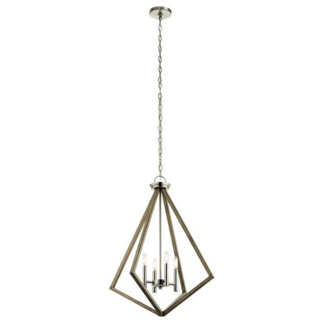 Modern Farmhouse Four Light Chandelier in Distressed Antique Gray Finish