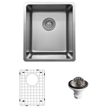 Karran NC-410 15" Undermount Single Bowl Stainless Steel Bar/Prep Sink