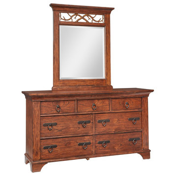 Aspen II Traditional Wooden 7-Drawer Horizontal Dresser