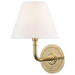 Hudson Valley Lighting - Hudson Valley Lighting Signature No.1, 1 Light Wall Sconce, Antique Brass - Manufacturer Warranty.1 YeaSignature No.1 1 Lig Aged Brass Off-White *UL Approved: YES Energy Star Qualified: n/a ADA Certified: n/a  *Number of Lights: 1-*Wattage:60w E12 Candelabra Base bulb(s) *Bulb Included:No *Bulb Type:E12 Candelabra Base *Finish Type:Aged Brass