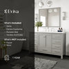 Eviva Aberdeen Bathroom Vanity With White Carrara Top, Gray, 48"