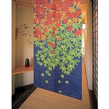 Graceful Maple Leaf Japanese Noren Door Curtain