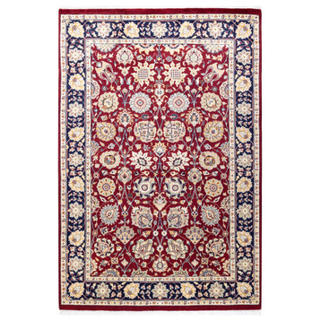 Banda, One-of-a-Kind Hand-Knotted Area Rug Red, 4'2"x6'2"