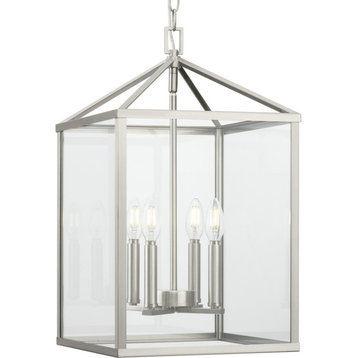 Hillcrest Collection 22" 4-Light Brushed Nickel Hall and Foyer Chandelier Light