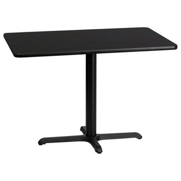 Pemberly Row Modern / Contemporary 30X42 Laminate Table-X-Base In Black