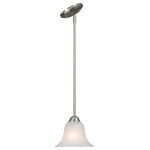 Golden Lighting - Golden Lighting 4120 PW-MBL Mini Pendant - This fixture includes 4 rods (6", 12", 12", 12") and height is adjustable from 14" to 50". Additional rods may be purchased ROD-12 PW To convert this fixture to chain-hung purchase separately the CANOPY-4120 PW; includes canopy, 2" chain and top loop.  Finish works well for re-emerging traditional styles  Scale is perfect for lower ceilings  Marbled glass creates a brighter mood  Affordably priced  Eye-catching accent that can be used individually or arrayed in a group  Swivel hinge connects canopy to rod.  Canopy/Backplate Dimensions: 5 x 4  Room: Accent, Kitchen  Maximum Wattage: 100Mini Pendant Pewter Tea Stone Glass *UL Approved: YES *Energy Star Qualified: n/a  *ADA Certified: n/a  *Number of Lights: Lamp: 1-*Wattage:100w A19 Medium Base bulb(s) *Bulb Included:No *Bulb Type:A19 Medium Base *Finish Type:Pewter
