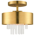 Livex Lighting - Livex Lighting 48872-08 Orenburg - Three Light Semi-Flush Mount - A dramatic addition in this sophisticated contempoOrenburg Three Light Natural Brass NaturaUL: Suitable for damp locations Energy Star Qualified: n/a ADA Certified: n/a  *Number of Lights: Lamp: 3-*Wattage:60w Candelabra Base bulb(s) *Bulb Included:No *Bulb Type:Candelabra Base *Finish Type:Natural Brass