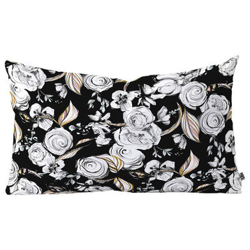 Pattern State Floral Sketch Midnight Oblong Throw Pillow