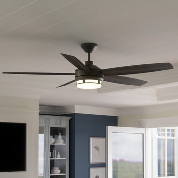 Luxury Modern Ceiling Fan, Midnight Black, UHP9002, Provincetown Collection