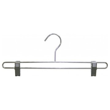 Metal Bottom Hanger With Clips, Chrome Finish, Box of 100