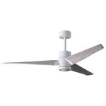 Matthews Fan Company - Super Janet 3-Bladed Paddle Fan With LED Light Kit, Brushed Nickel Finish With Barn Wood Blades, 42" - The Super Janet's remarkable design and solid construction in cast aluminum and heavy stamped steel make it the heroine in any commercial or residential space. Moving air with barely a whisper, its efficient DC motor turns solid wood blades in walnut or barn wood tones. An eco-conscious LED light kit with light cover completes the package. Sophisticated, efficient and green, Super Janet carries a limited lifetime warranty.