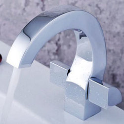Two Handles Chrome Centerset Bathroom Sink Faucet T6288 - Bathroom Sink Faucets