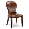 Bunyan Rustic Lodge Brown Leather Upholstered Dining Chair