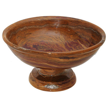 Carpo Collection Saffron Brown Onyx 12" Pedestal Bowl