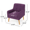 GDF Studio Fontinella Mid-Century Modern Fabric Tufted Arm Chair, Purple, Single