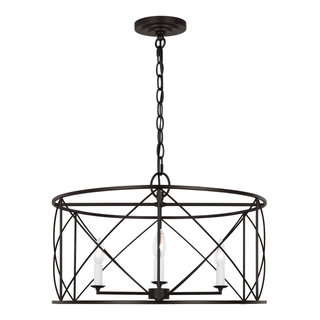 Beatrix 4-Light Indoor Large Lantern Pendant, Aged Iron - Transitional -  Pendant Lighting - by Generation Lighting