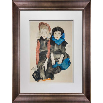 Egon Schiele Limited Edition Lithograph, 2 Little Girls