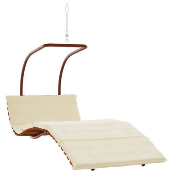 vidaXL Swing Chair Hammock Chair Hanging Seat Fabric and Solid Wood Poplar