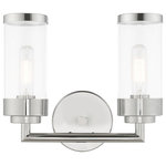 Livex Lighting - Livex Lighting 10362-05 Hillcrest - Two Light Bath Vanity - The two light bath vanity from the Hillcrest colleHillcrest Two Light  Polished Chrome Clea *UL Approved: YES Energy Star Qualified: n/a ADA Certified: n/a  *Number of Lights: Lamp: 2-*Wattage:100w Medium Base bulb(s) *Bulb Included:No *Bulb Type:Medium Base *Finish Type:Polished Chrome