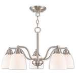 Livex Lighting - Somerville 5 Light Chandelier, Brushed Nickel - This 5 light Convertible Dinette Chandelier/Ceiling Mount from the Somerville collection by Livex will enhance your home with a perfect mix of form and function. The features include a Brushed Nickel finish applied by experts.