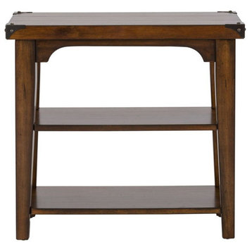Liberty Furniture Aspen Skies Chair Side Table in Russet Brown