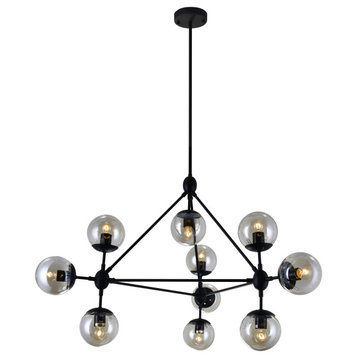 CWI LIGHTING 9614P39-10-101 10 Light Chandelier with Black finish