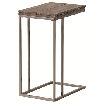 Coaster Contemporary Wood Expandable Accent Table with Metal Base in Gray