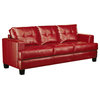 Coaster Samuel Contemporary Leather Sofa, Red