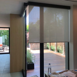 High Ceiling Modern Design Using Roller Shades - Roller Shades