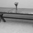 Vermont Oak Extending Dining Table, 6 Washington Chairs, Black Velvet Effect