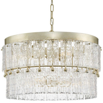 Chevall Six Light Chandelier in Gilded Silver