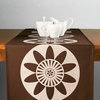 Passion Flower Eco Table Runner, Cream/Chocolate