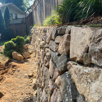 Large Bolder Granite Stone Retaining Wall in Chevy Chase MD