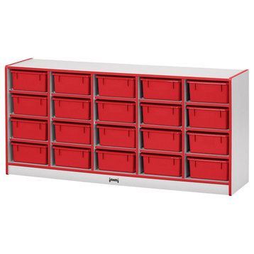 Rainbow Accents 20 Tub Mobile Storage - with Tubs - Red