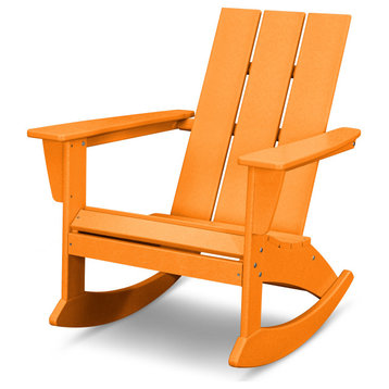 POLYWOOD Modern Adirondack Rocking Chair, Tangerine