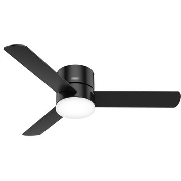 Hunter 52" Minimus Matte Black Low Profile Ceiling Fan With LED Light and Remote