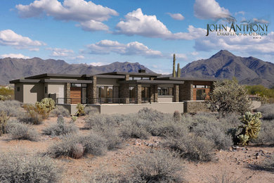 Inspiration for a contemporary exterior home remodel in Phoenix