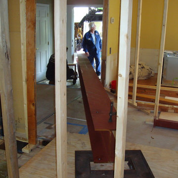 Steel Beam Replaces Bearing Wall For New Kitchen