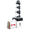 Cape Lookout Solar Powered Stucco Lighthouse Mailbox 36''