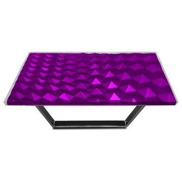 Modern Triangles Coffee Table, Purple, W: 23.6”, 60cm X L: 47.2”, 120cm