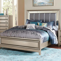 Homelegance 1839-1 Hedy Silver Queen Bed - Panel Beds