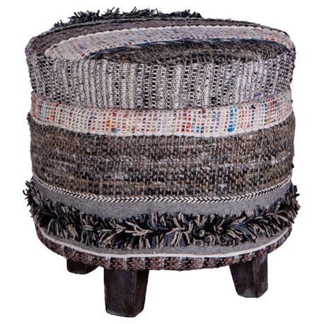 World Interiors Algiers 19" Fabric Upholstered Storage Stool in Multi-Color